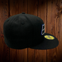 Seattle Seahawks New Era All Black With Royal Blue Outline Around Seahawk 59FIFTY Fitted Hat