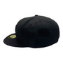 MLB Logo New Era All Black On Black MLB Logo With Gray Bottom 59FIFTY Fitted Hat