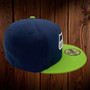 Seattle Seahawks New Era Navy/Lime Green Bill With Shadow 59FIFTY Fitted Hat