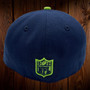 Seattle Seahawks New Era Navy/Lime Green Bill With Shadow 59FIFTY Fitted Hat