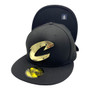 Cleveland Cavaliers New Era All Black With Metal Gold Badge 59FIFTY Fitted Hat