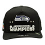 Seattle Seahawks New Era Black 2025 NFC Champions Locker Room Trophy Collection 9FIFTY A-Frame Adjustable Snapback Hat