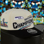PRE-ORDER Ships Before 2/28/26 Seattle Seahawks New Era Cream/Black Super Bowl LX Champions Locker Room Trophy Collection 9SEVENTY Adjustable Hat