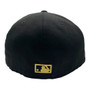 Seattle Mariners New Era All Black With Metal State Gold Badge And "M" Logo Inside 59FIFTY Fitted Hat
