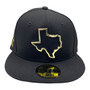 Dallas Cowboys New Era All Black With Metal State Gold Badge And Logo Inside 59FIFTY Fitted Hat