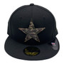 Dallas Cowboys New Era All Black With Camo Star Badge 59FIFTY Fitted Hat
