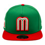 Mexico New Era Green/Red World Baseball Classic With Flag 9FIFTY A-Frame Adjustable Snapback Hat