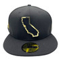 San Francisco 49ers New Era All Black With Metal State Gold Badge And Logo Inside 59FIFTY Fitted Hat