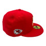 Kansas City Chiefs New Era All Red With Metal State Gold Badge And Logo Inside 59FIFTY Fitted Hat