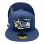 Seattle Seahawks New Era All Navy With Metal State Gold Badge And Logo Inside 59FIFTY Fitted Hat