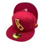 USC Trojans New Era All Cardinal Burgundy With Metal State Gold Badge And Logo Inside 59FIFTY Fitted Hat