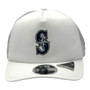 Seattle Mariners New Era White 2026 Batting Practice Apex 9FORTY Trucker Mesh Snapback Hat
