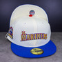 Seattle Mariners New Era Chrome White/Royal Blue Bill With Script Logo And Chrome White Bottom With 30th Anniversary Patch On Side 59FIFTY Fitted Hat
