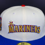 Seattle Mariners New Era Chrome White/Royal Blue Bill With Script Logo And Chrome White Bottom With 30th Anniversary Patch On Side 59FIFTY Fitted Hat