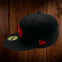 Seattle Seahawks New Era All Black With Red Logo 59FIFTY Fitted Hat