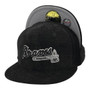 Atlanta Braves New Era Black Suede Script Logo With Gold Badge 59FIFTY Fitted Hat