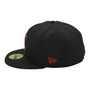 Toronto Blue Jays New Era Black T Logo With Team Name Patch 59FIFTY Fitted Hat