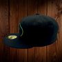 Seattle Seahawks New Era All Black With Lime Green Outline 59FIFTY Fitted Hat
