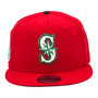 Seattle Mariners New Era All Red/Teal Bottom And 25TH Anniversary Patch 9FIFTY Adjustable Snapback Hat