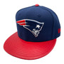 New England Patriots New Era All Navy/Red PU Leather Bill 9FIFTY Strapback Hat