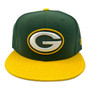 Green Bay Packers New Era All Green/Yellow PU Leather Bill 9FIFTY Strapback Hat