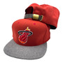 Miami Heat Mitchell & Ness Red/Furry Gray Bill Strapback Hat