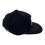 Huf All Black Corduroy Classic H 5 Panel Flat Bill Unstructured Strapback Hat