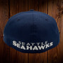 Seattle Seahawks New Era All Navy With Logo Wrapped Team Emblems All Around 59FIFTY Fitted Hat