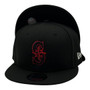 Seattle Mariners New Era All Black Red Outline 9FIFTY Adjustable Snapback Hat