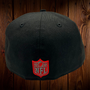 Seattle Seahawks New Era All Black With Dark Gray/Red Outline Around Seahawk 59FIFTY Fitted Hat