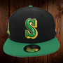 Seattle Mariners New Era Black/Green “S” Logo With 30TH Anniversary 9FIFTY Adjustable Snapback Hat