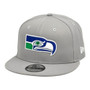 Seattle Seahawks New Era Gray With Retro Logo 9FIFTY Adjustable Snapback Hat