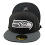 Seattle Seahawks New Era Black/Dark Gray With Basic Logo 59FIFTY Fitted Hat