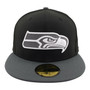 Seattle Seahawks New Era Black/Dark Gray With Basic Logo 59FIFTY Fitted Hat
