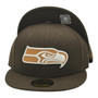 Seattle Seahawks New Era All Brown With White Logo 59FIFTY Fitted Hat