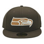 Seattle Seahawks New Era All Brown With White Logo 59FIFTY Fitted Hat