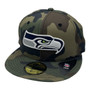 Seattle Seahawks New Era Woodland Camo/Black Bottom 59FIFTY Fitted Hat