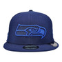 Seattle Seahawks New Era All Navy Blue Black Label 59FIFTY Fitted Hat