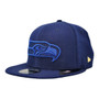 Seattle Seahawks New Era All Navy Blue Black Label 59FIFTY Fitted Hat