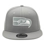 Seattle Seahawks New Era Light Gray And White With Retro Logo 9FIFTY Adjustable Snapback Hat