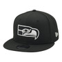 Seattle Seahawks New Era Black And White With Retro Logo 9FIFTY Adjustable Snapback Hat