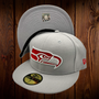 Seattle Seahawks New Era All Gray With Red Team Logo 59FIFTY Fitted Hat