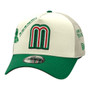 Mexico New Era Chrome White/Light Gray/Green With New Era Branded Logos All Over 9FORTY A-Frame Adjustable Snapback Hat