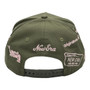 Mexico New Era Olive Green With Pink New Era Branded Logos All Over 9FORTY A-Frame Adjustable Snapback Hat
