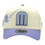 Mexico New Era Chrome White/Lavender New Era Branded Logos All Over 9FORTY A-Frame Adjustable Snapback Hat
