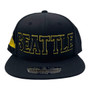Seattle The City All Black/Gold With Skyline Patch On Side Adjustable Snapback Hat Seattle The City All Black/Gold With Skyline Patch On Side Adjustable Snapback Hat