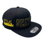 Seattle The City All Black/Gold With Skyline Patch On Side Adjustable Snapback Hat Seattle The City All Black/Gold With Skyline Patch On Side Adjustable Snapback Hat