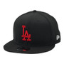 Los Angeles Dodgers New Era "Red LA" All Black Basic 9FIFTY Adjustable Snapback Hat