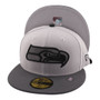 Seattle Seahawks New Era All Gray With Dark Charcoal Gray Bill And Black Seahawk 59FIFTY Fitted Hat