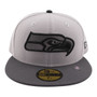 Seattle Seahawks New Era All Gray With Dark Charcoal Gray Bill And Black Seahawk 59FIFTY Fitted Hat
